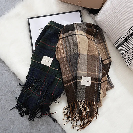 Plaid Cashmere Scarf